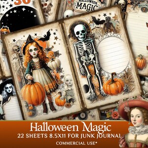 Halloween Junk Journal Printable Kit - Spooky Scrapbooking Pages ...