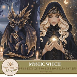 Witchy Halloween Junk Journal Pages: Gothic Ephemera Kit (Digital Download)