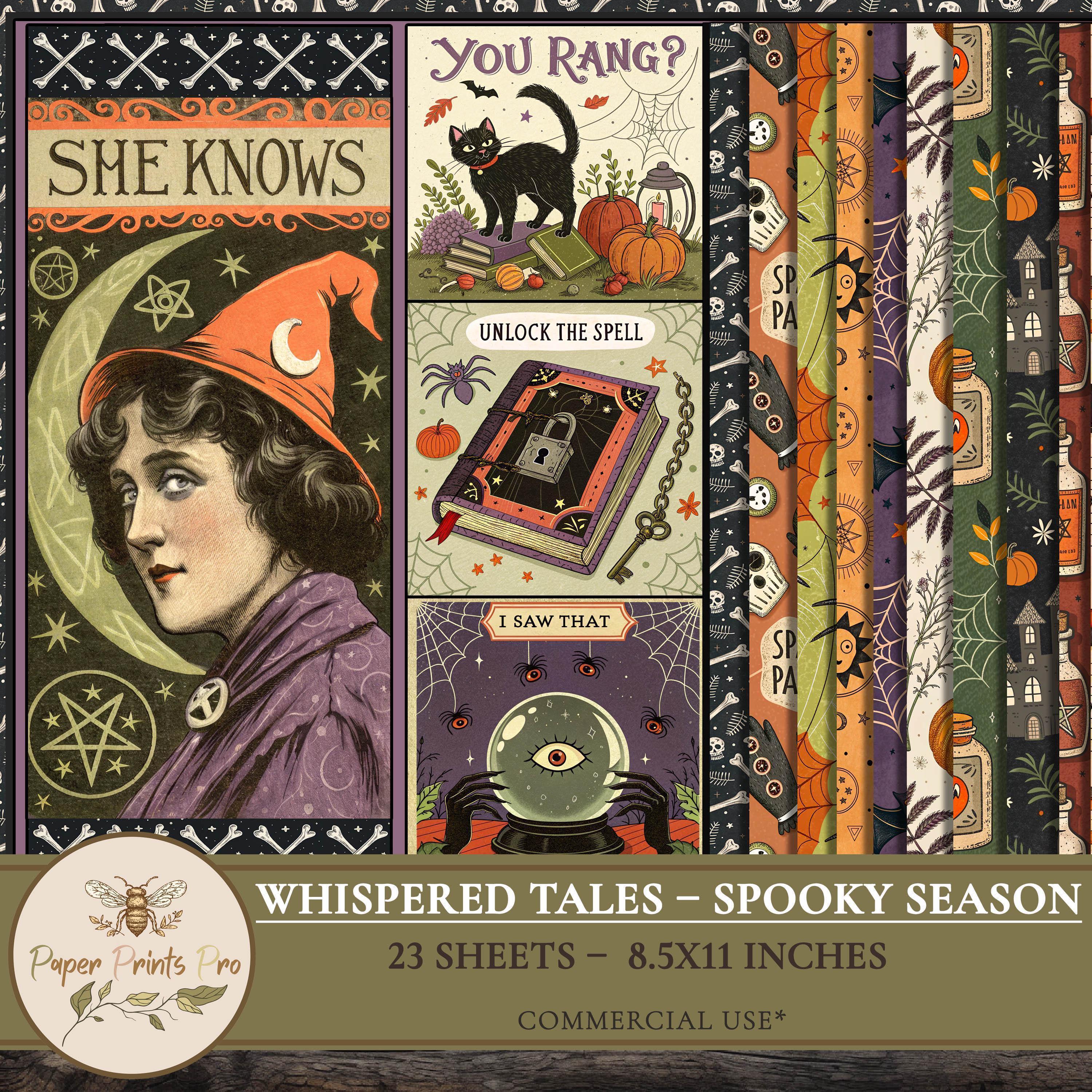 Printable Halloween Junk Journal Kit: Spooky Ephemera, Scrapbook Pages ...