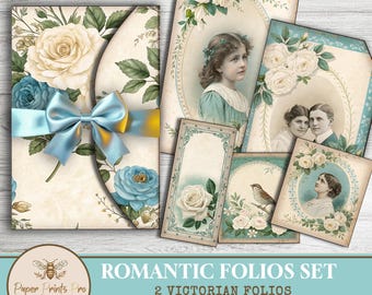 Junk Journal Folio Pack - Victorian Style with Tags and Decorative Sheets