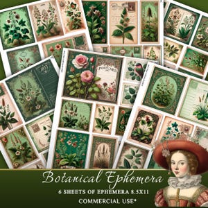 Vintage Botanical Ephemera Collection – Antique Floral Printables for Junk Journals, Scrapbooking, Card Making, and Craft Projects