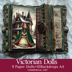 Vintage Victorian Paper Doll Printable Kit - 8 Dolls, 10 Backgrounds ...