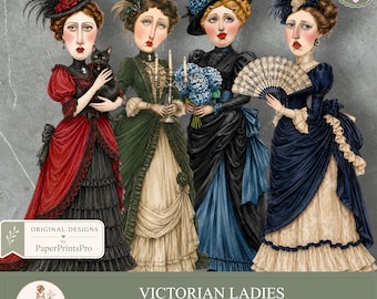 Vintage Paper Dolls Printable  Junk Journal, Victorian Ladies,  Ephemera, Paper Craft, Scrapbook  Supplies, PaperPrintsPro