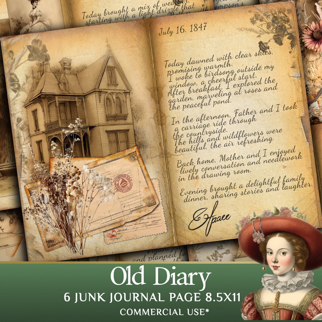◆keiko junk journal♡◆ Vintage Diary Junk Journal KIT - Perfect for Creating Unique