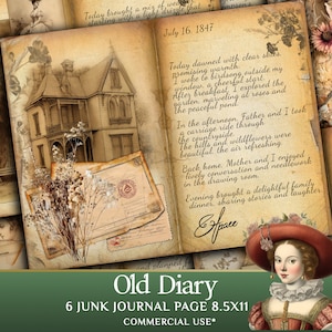 Vintage Diary Junk Journal KIT - Perfect for creating unique and nostalgic journals, scrapbooks
