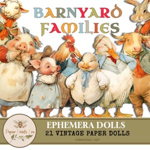 Printable Paper Dolls – Animal Ephemera Cutouts for Junk Journals, collage and Crafts – PaperPrintsPro