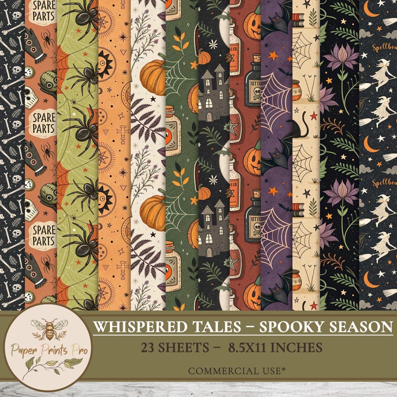 Printable Halloween Junk Journal Kit: Spooky Ephemera, Scrapbook Pages ...