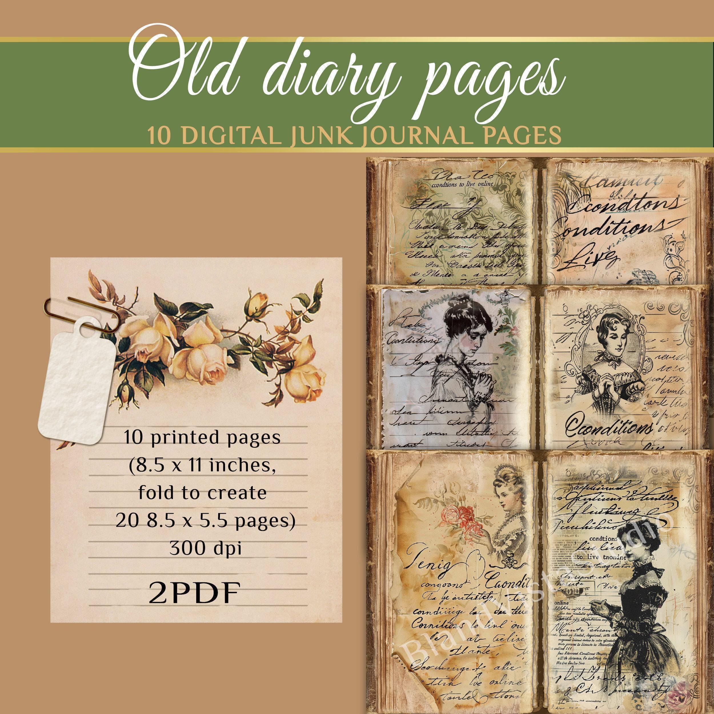 Printable Vintage Junk Journal Pages – Old Paper Ephemera With Letters ...