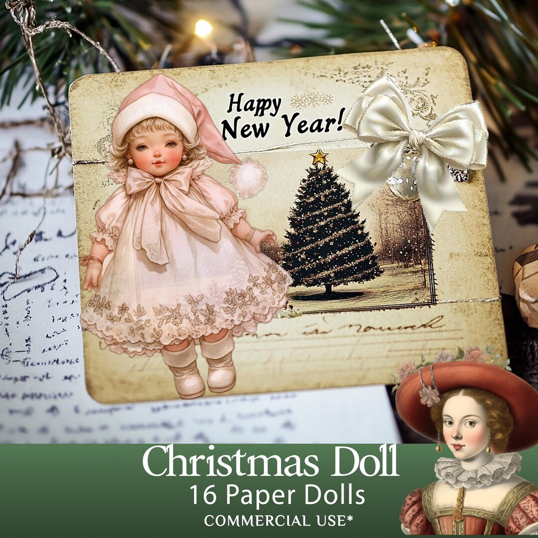 Printable Vintage Christmas Paper Dolls – 16 Winer Girls for Crafts ...