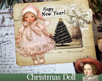 Printable Vintage Christmas Paper Dolls – 16 Winer girls  for Crafts, Junk Journals, Scrapbooking – PaperPrintsPro