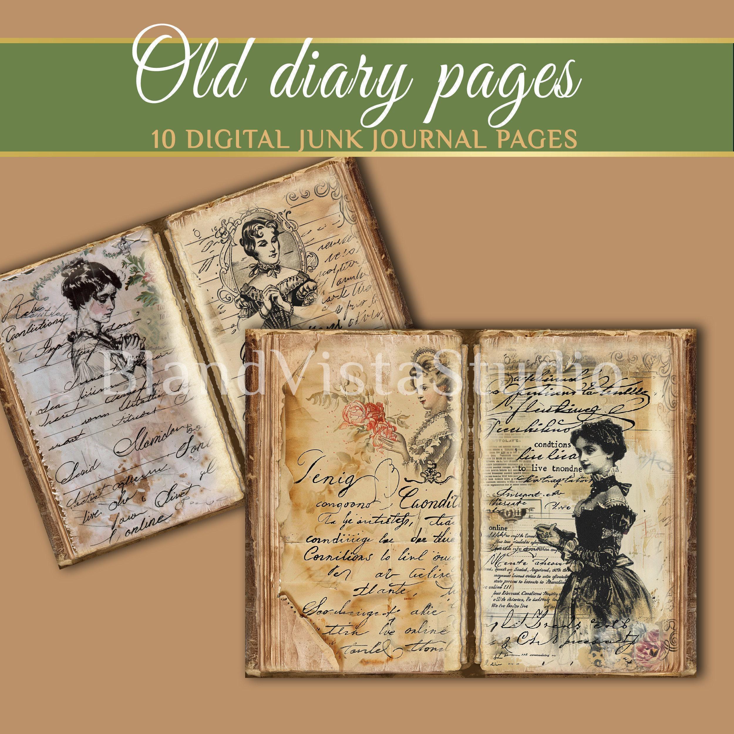 Printable Vintage Junk Journal Pages – Old Paper Ephemera With Letters ...