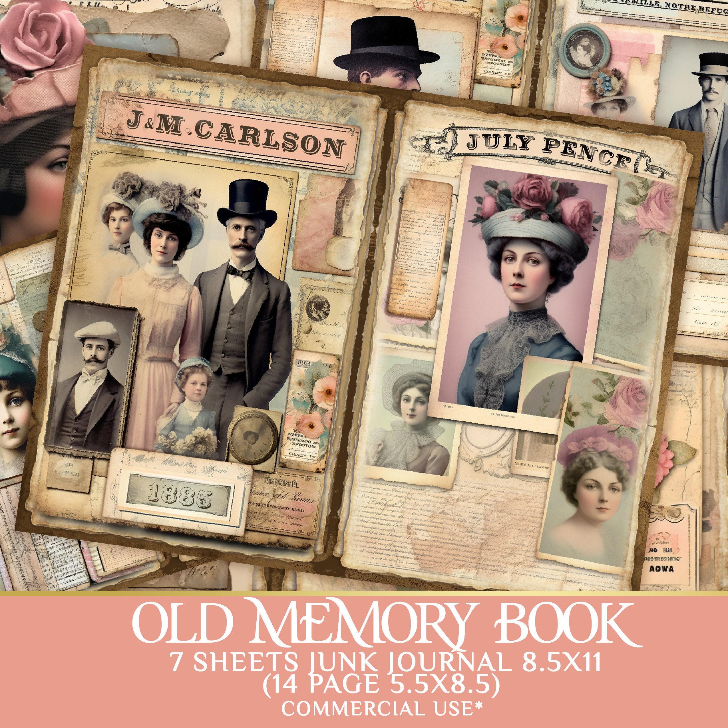 Printable Junk Journal Pages – Antique Diary Ephemera Victorian Scrapbooking Kit – PaperPrintsPro