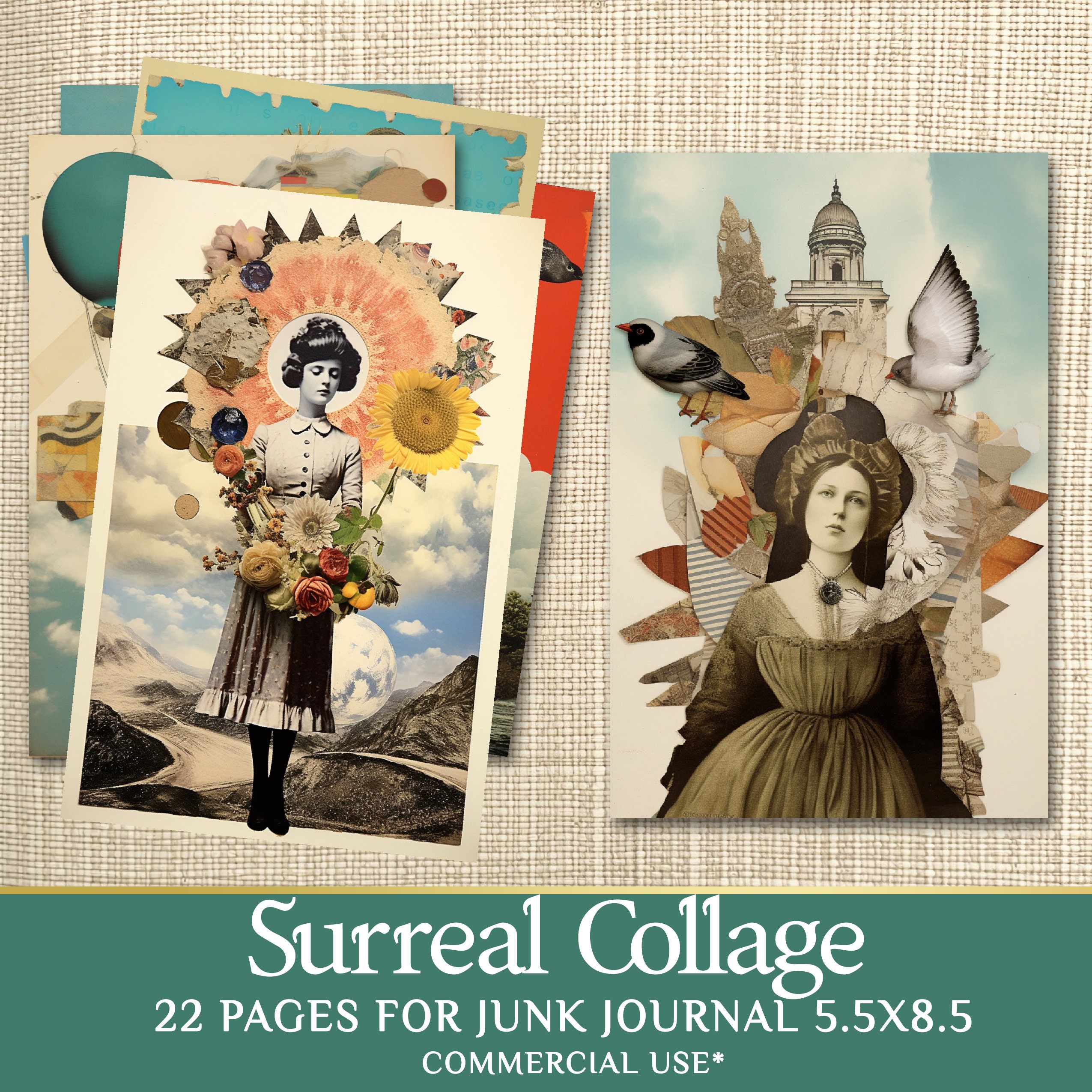 Digital Collage Sheets Mixed Media Art For Junk Journals And Digital Collage Sheets Mixed Media Art For Junk Journals And