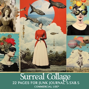 Digital Collage Sheets: Mixed Media Art for Junk Journals and Scrapbooking