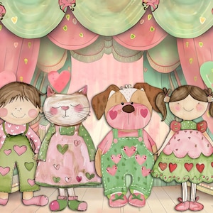 Adorable Paper Doll Kit: Puppet Theater & Scrapbooking (PDF Pattern)