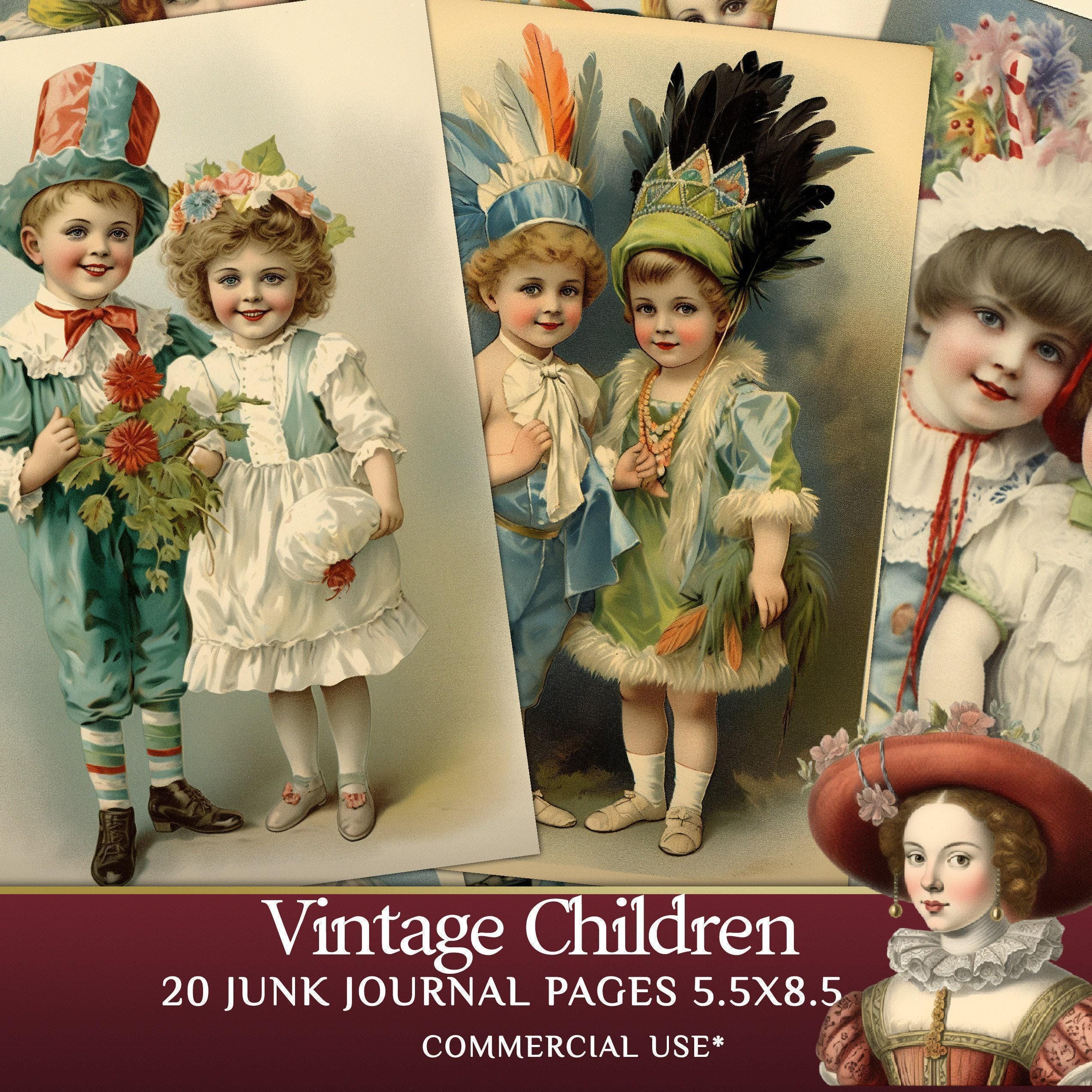 Printable Vintage Children Junk Journal Pages – Victorian Scrapbook ...