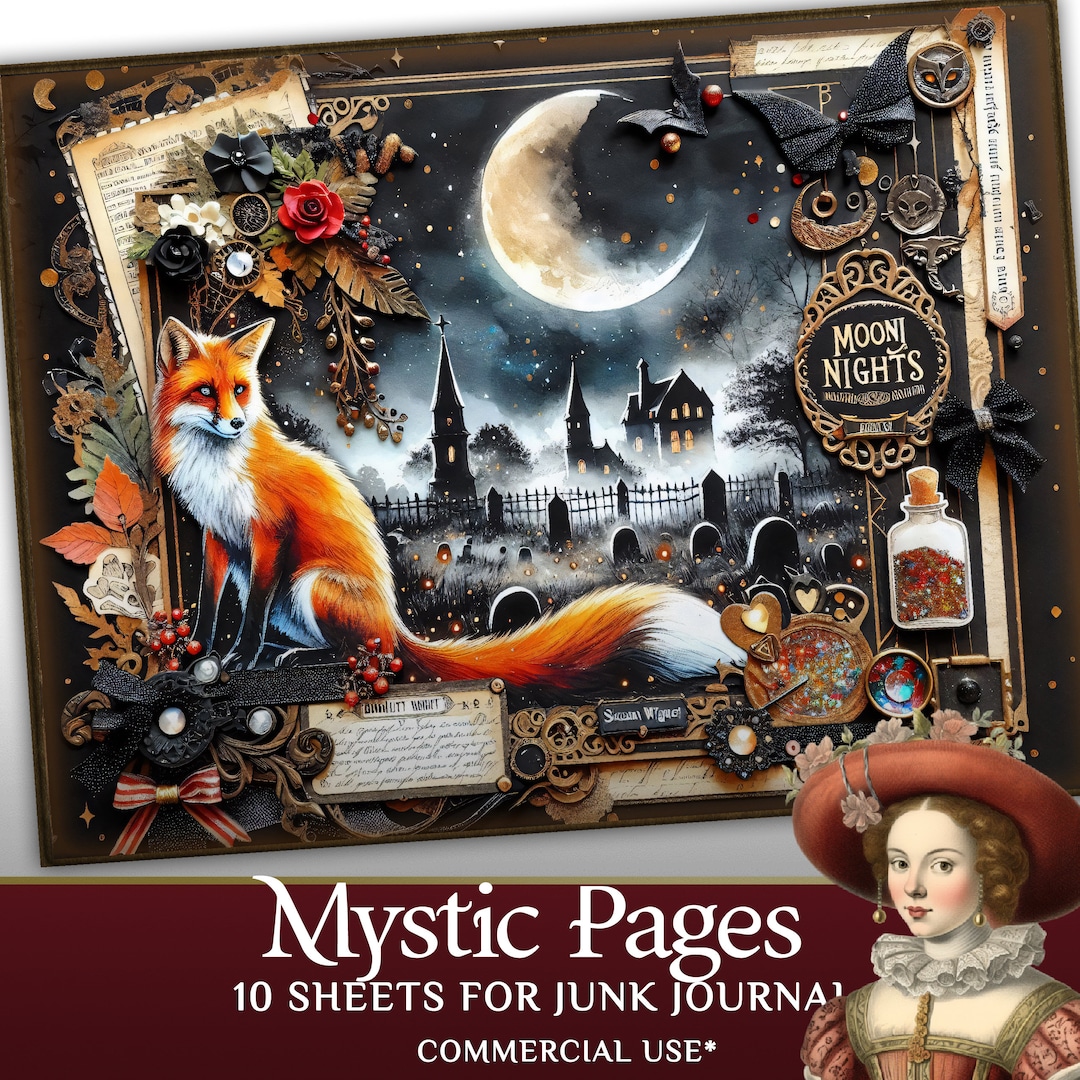 Witch Junk Journal Pages - Mystic Journaling Halloween- Scrapbook and ...