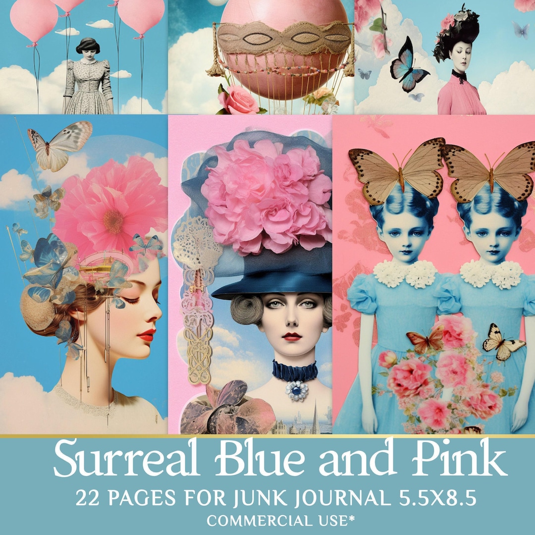 Printable Junk Journal Pages – Surreal Collage Sheets for Mixed Media ...