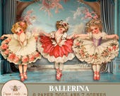 Vintage Ballerina Paper Doll Printables: Fussy Cut Ephemera for collage and junk journal – PaperPrintsPro