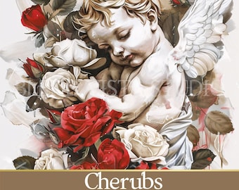 Watercolor Angel Junk Journal Pages: Cherub & Floral Ephemera (Digital Download)