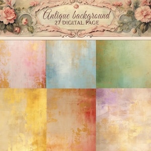 Old Paper Backgrounds – Shabby Chic Vintage Printable Decoupage Sheets for Journals and Scrapbooking – PaperPrintsPro