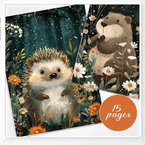 Forest Animals Digital Art Prints: Scrapbooking, Decoupage (PDF) image 3