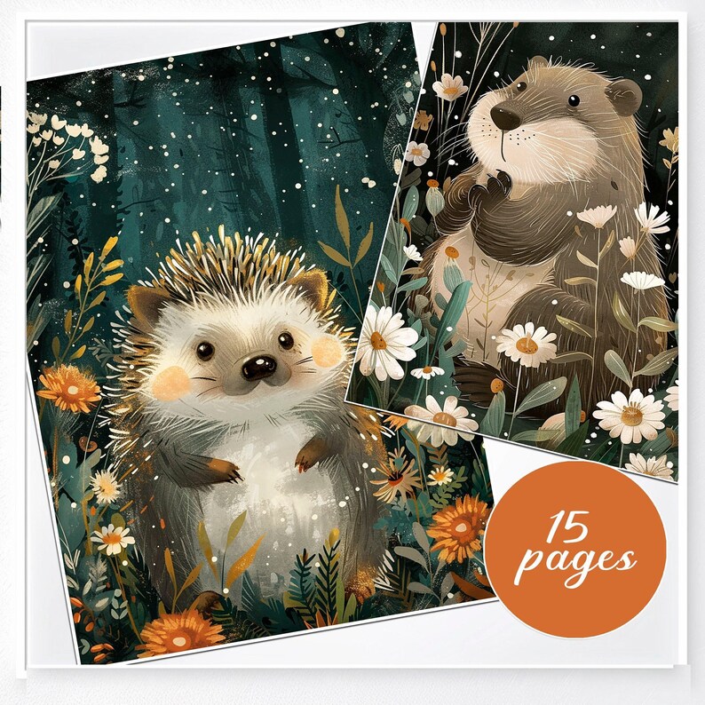 Forest Animals Digital Art Prints: Scrapbooking, Decoupage (PDF) image 3