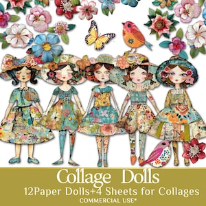 Printable Paper Doll Set - Perfect for Junk Journals and Scrapbooking Projects
