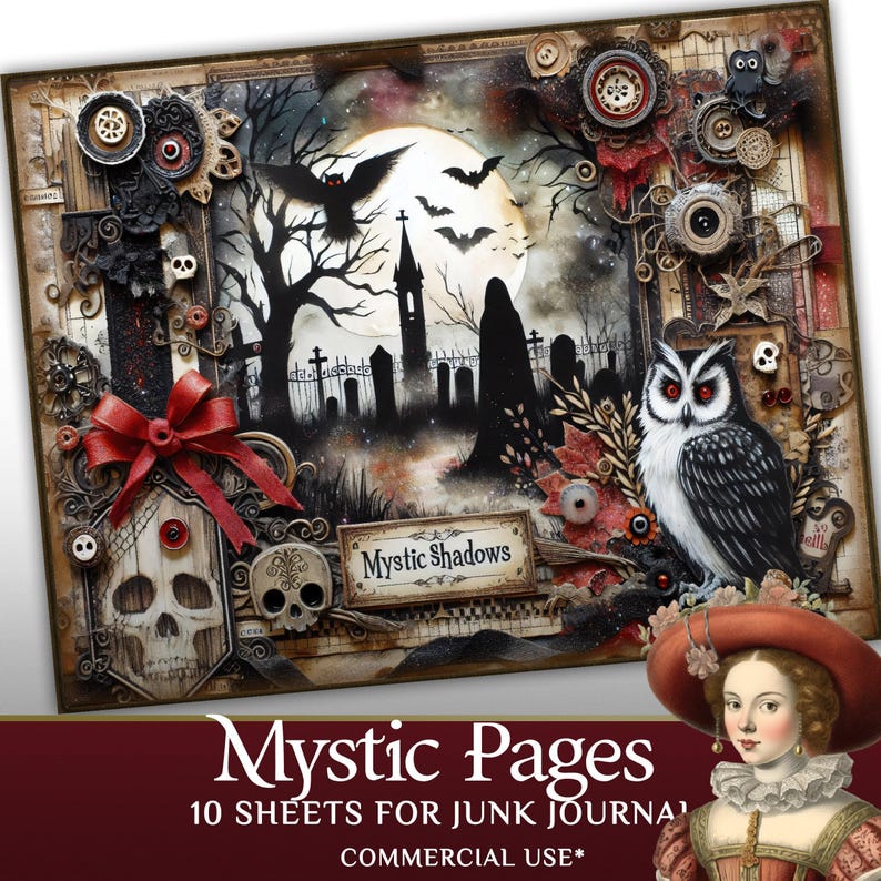Witch Junk Journal Printables – Mystic Halloween Pages for Scrapbooking ...