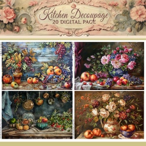 Decoupage Papers Set: Explore Paper for Decoupage, Kitchen Theme, A4 Size, Cards, Prints, and More