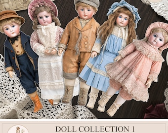 Printable Paper Dolls, Antique Dolls, Junk Journal Ephemera , Cut Out Doll (Digital Download) PaperPrintsPro