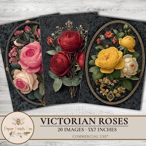 Printable Vintage Floral Sheets – 20 Designs 5x7 for Junk Journals and Scrapbooking – PaperPrintsPro
