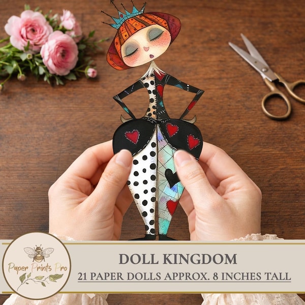Printable Paper Dolls for Collage – Whimsy Kingdom Cutouts for Junk Journal,  Mixed Media - PaperPrintsPro