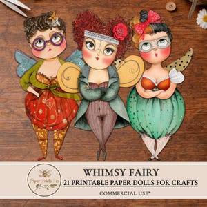 Printable Paper Dolls – 21 Whimsy Fairies for Junk Journals & Crafts - PaperPrintsPro