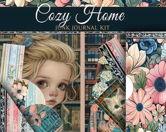 Cat and Mouse Junk Journal Kit: Whimsical Ephemera & ATC Cards (Digital Download)