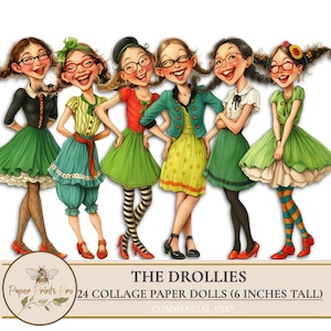 Printable Paper Dolls for Collage – 24 Cutouts for Vintage Crafts, Junk Journals, Paper Tags, Scrap Pages, Snail Mail by PaperPrintsPro