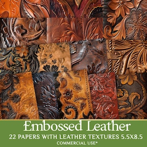 Printable Junk Journal Papers – Vintage Leather Texture Collage Sheets for Scrapbooking – PaperPrintsPro
