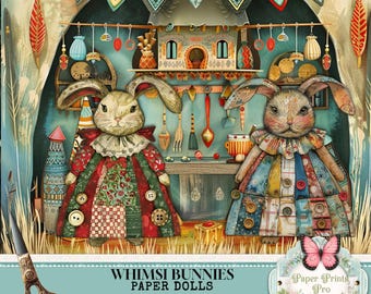 Bunny Paper Doll Puppet Theater Kit (Digital Download)