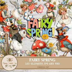 A large set of paper dolls, printable clipart with flowers, Easter baskets, along with angels, bunnies, and more for DIY -PaperPrintsPro