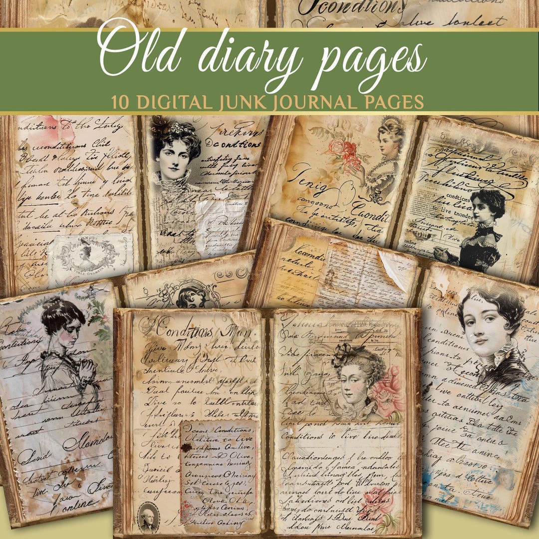 Printable Vintage Junk Journal Pages – Old Paper Ephemera With Letters ...