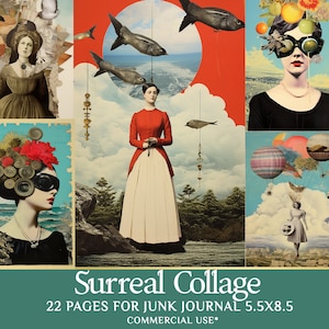 Digital Collage Sheets: Mixed Media Art for Junk Journals and Scrapbooking