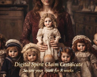 Digital Spirit Claim Certificate – Begin Your Haunted Doll or Spirit Vessel Adoption, Value Applied Toward Chosen Companion