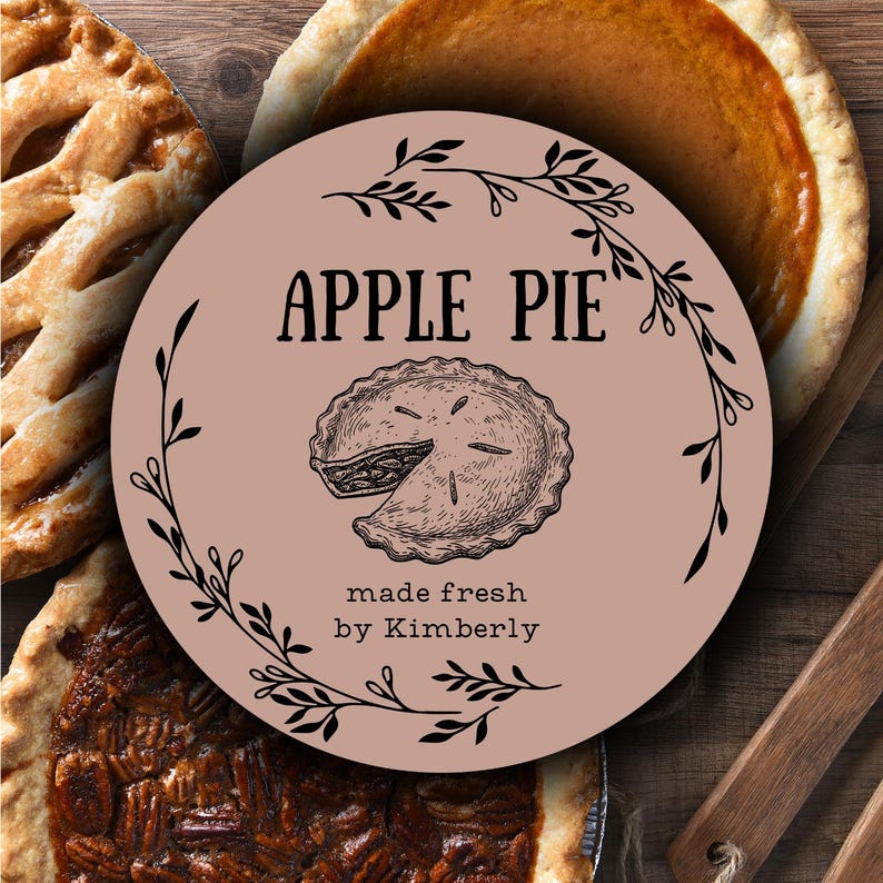 Custom Apple Pie Label: Personalized Harvest Baking Sticker - Etsy