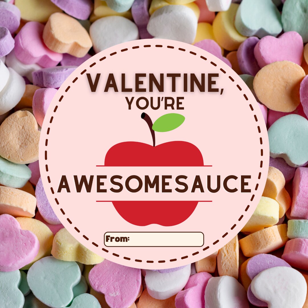 Printable Valentine Label for Kids / Awesomesauce Label / - Etsy