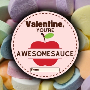 Valentinstag Geschenk zum Selbstausdrucken / Supersauce Etikett für Mädchen / Valentinstag Geschenk zum Valentinstag / Geschenk für Mama / Obstbeutel zum Valentinstag