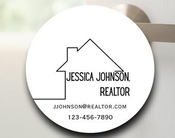 Custom Realtor Stickers with Contact Info Minimalist | Real Estate Agent Labels | Professional Marketing Material | Personalized Branding