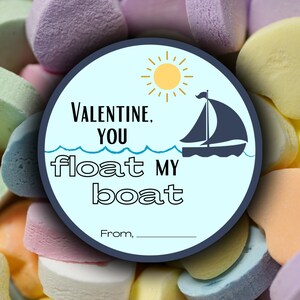 Carte de Saint-Valentin Float My Boat imprimable / étiquette de sac cadeaux / cadeau de bouée de sauvetage pour salle de classe pour enfants d'âge préscolaire