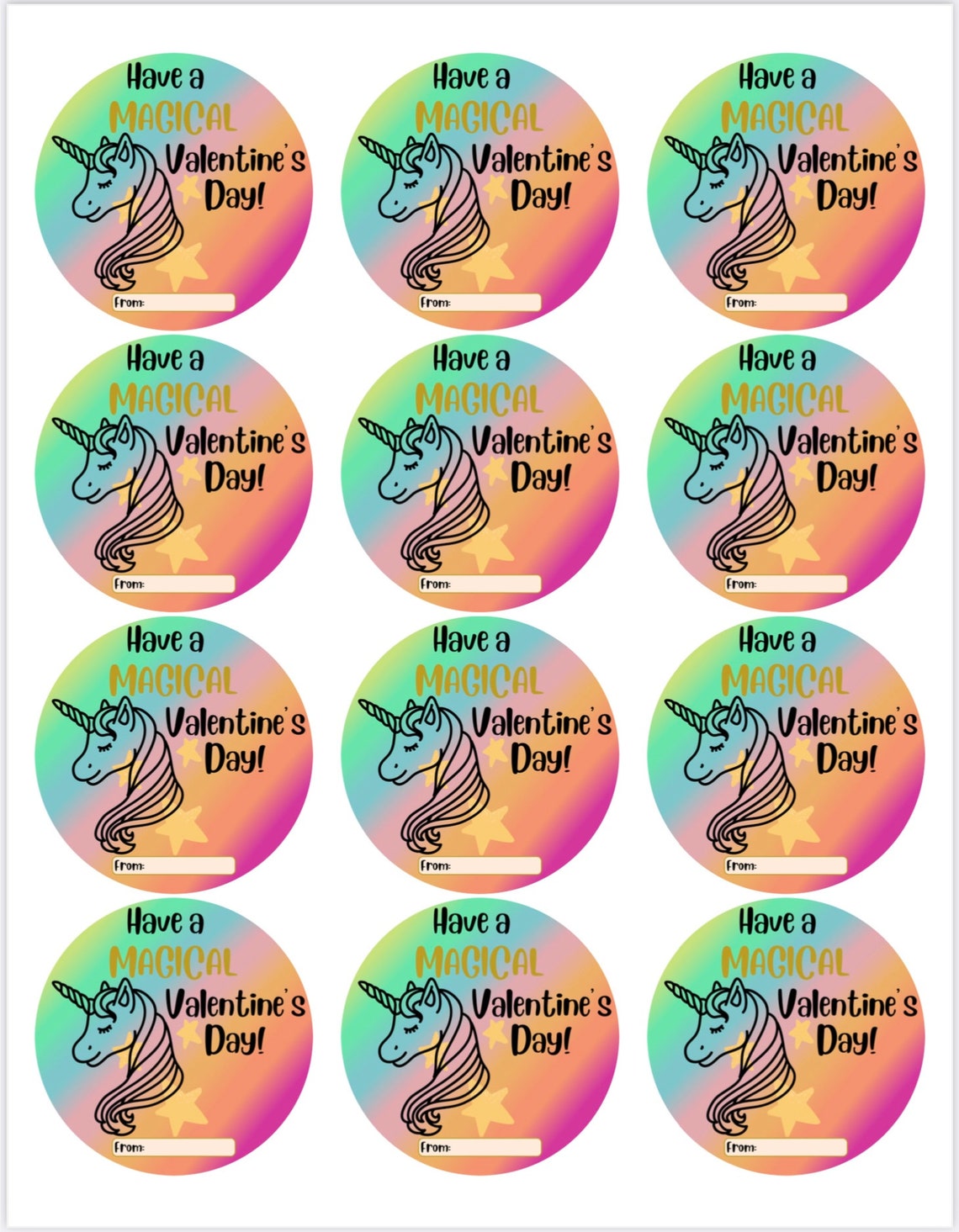 Magical Unicorn Valentine Printable / Have a MAGICAL Valentines Day Kid ...