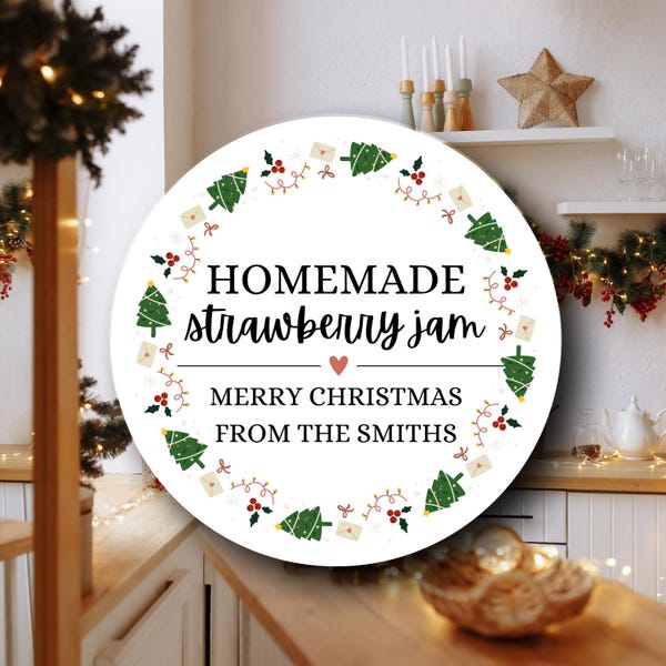 Christmas Honey Jar Label Etsy