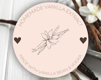 Custom Vanilla Extract Label / Baking Sticker / Personalized Gift Label / Organic Vanilla Essence / Vanilla Flavoring / Wedding Favor
